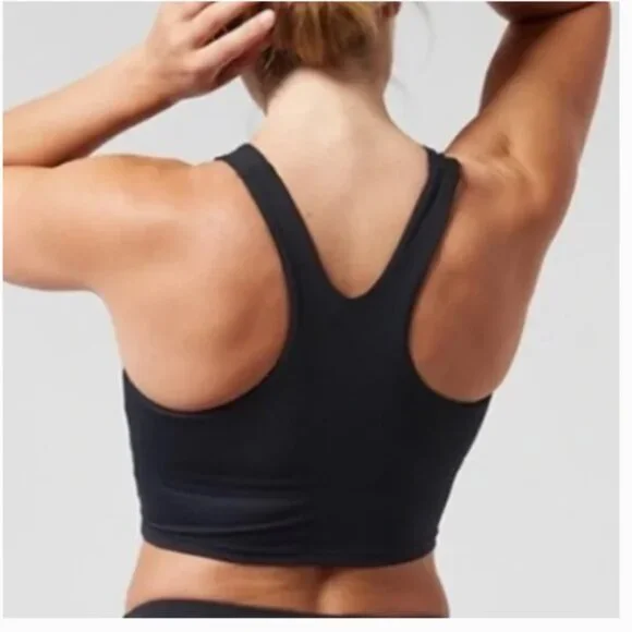 Athleta Black Conscious Crop Sports Bra (803) - Picture 2 of 9